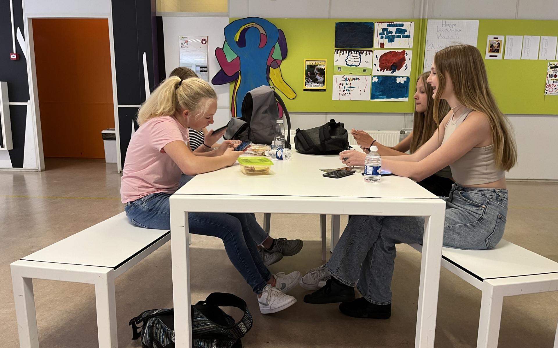 Nienke, Fabiënne en Zoë bespreken vmbo-examen aardrijkskunde.