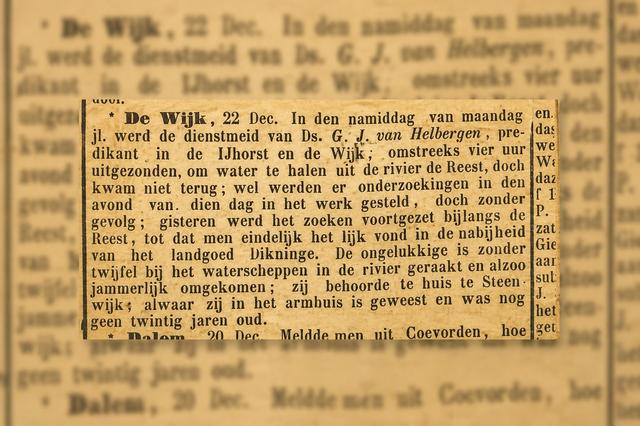 Historicus Wim Coster schrijft brieven aan Steenwijkse Trijntje (20) die jammerlijk is verdronken in