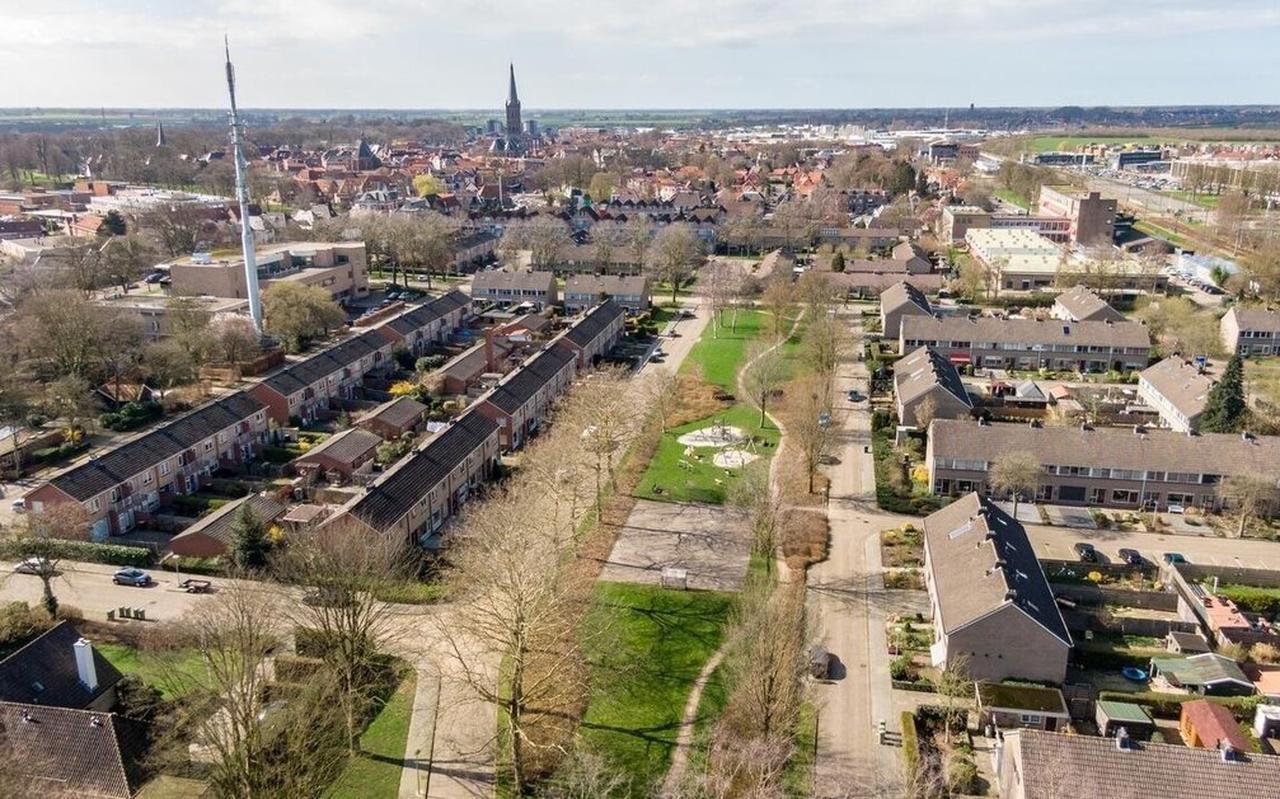 Een luchtfoto van de Oostwijken waar het riool dit jaar wordt aangepakt.