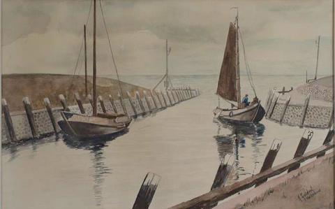 Een aquarel van Kobus Zuidert, een van de aanwinsten van het museum.